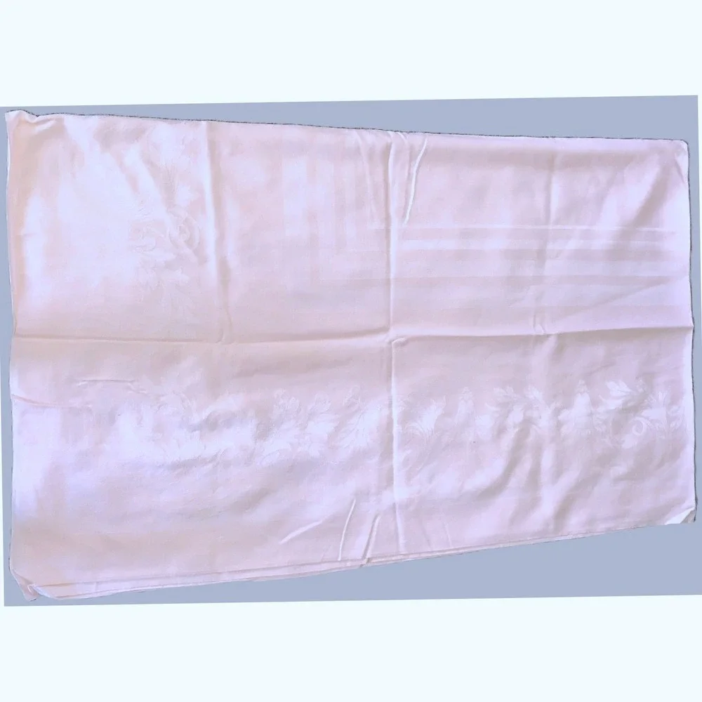 Pastel Pink Mid-Century Damask Tone on Tone Tablecloth 58